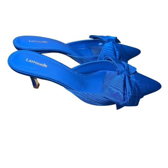 LARROUDÉ Mini Elle Pointed Toe Mid-Heel Pumps - Azure size 11 - Picture 5 of 13